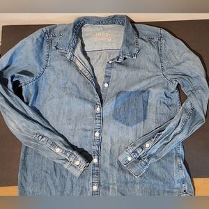 GAP 1969 Womens Medium Icon boyshirt shadow wash button down